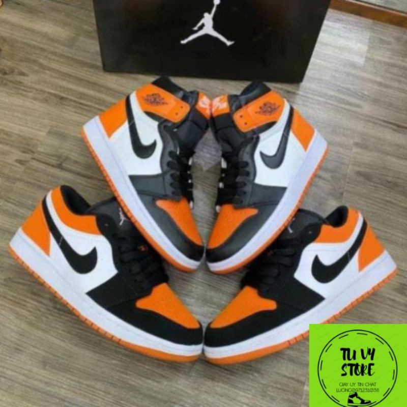 [Full box + bill]  giày thể thao JD cao cổ thấp cổ đen cam phong cách thời trang nam nữ đủ size 35-43 | BigBuy360 - bigbuy360.vn