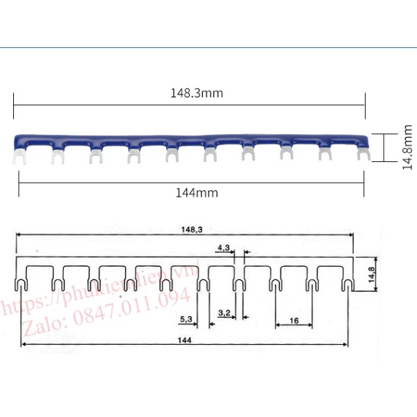 Thanh nối tắt cho rơ le RJ2S-05B