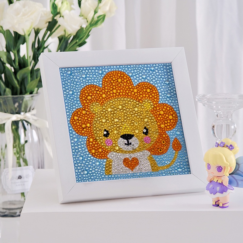 Bộ Tranh Đính Đá 5D DIY Hình Độc Đáo mẫu dành cho các bé - Khung tranh để bàn 15*15cm, 15*20cm đã về