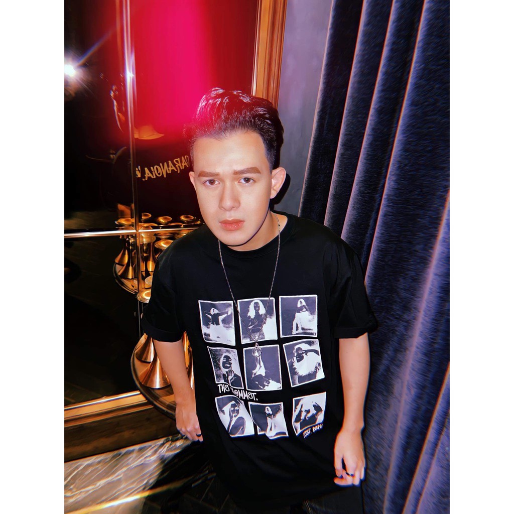 Áo Thun Unisex Local Brand The Sommet Màu Đen Oversize In Hình Paranoid - TGP08