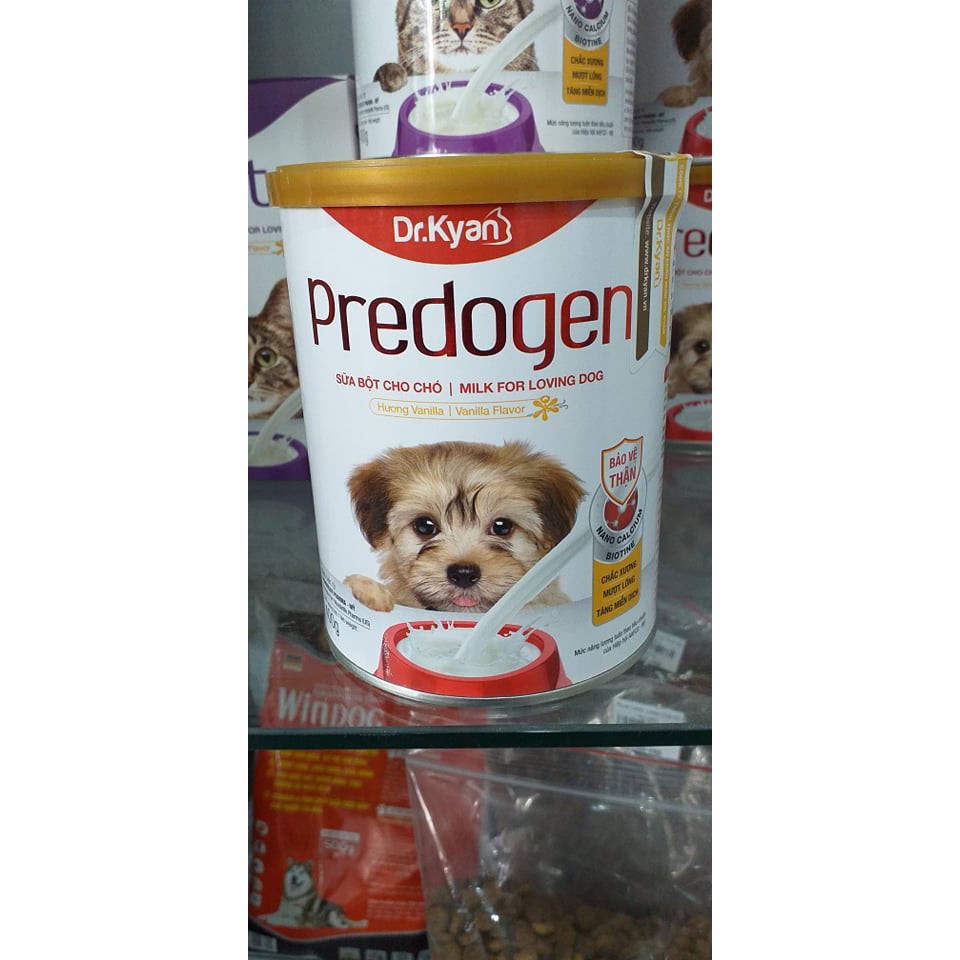 Sữa bột cho chó con lon to 400 g thương hiệu precarten