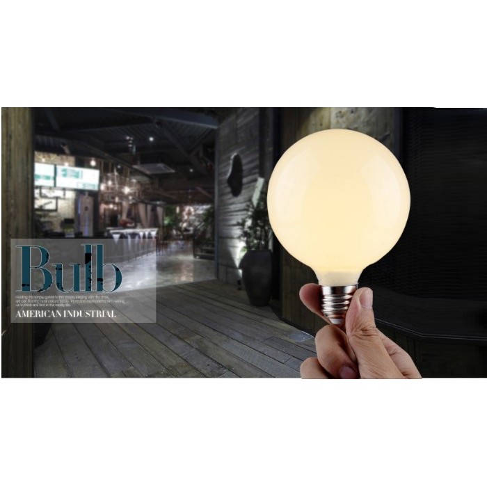 Bóng đèn Led thủy tinh đục G60 5w đui E27 HL Studio, bóng đèn tròn trang trí, 2 nhiệt màu trắng và vàng ấm