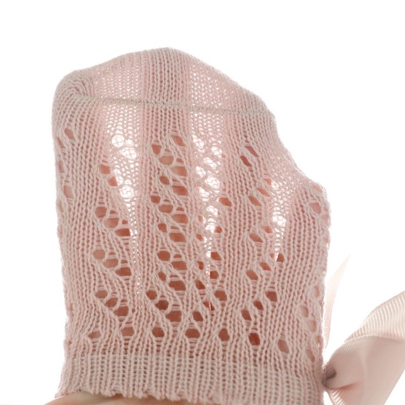 1 Đôi Vớ Cotton Mỏng Phối Lưới Đính Nơ Thời Trang Mùa Hè Cho Bé Gái