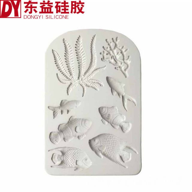 Khuôn silicon 4D Cá, rêu