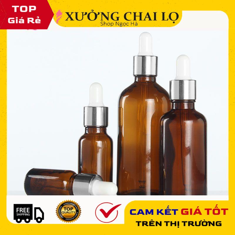 Lọ Chiết Serum ❤ GIÁ RẺ NHẤT ❤ Lọ đựng tinh dầu 30ml Dày bóp giọt Khoen Bạc chiết serum , phụ kiện du lịch