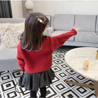 [A044] Áo len nơ cổ chấm bi sz 90-140