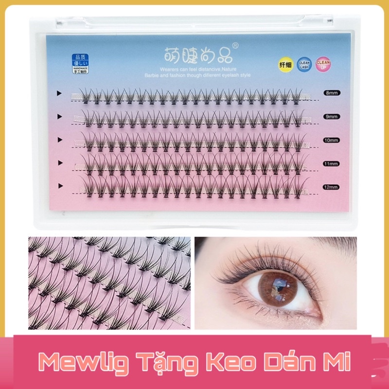 Mi giả không gân Mewlig sợi lông chồn siêu đẹp hot tik tik dùng trong trang điểm chuyên nghiệp và cá nhân tặng keo gắn