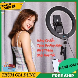 Đèn livestream 26cm .hỗ trợ ánh sáng chụp ảnh, make up trang điểm. 3 chế độ sáng - bestmart