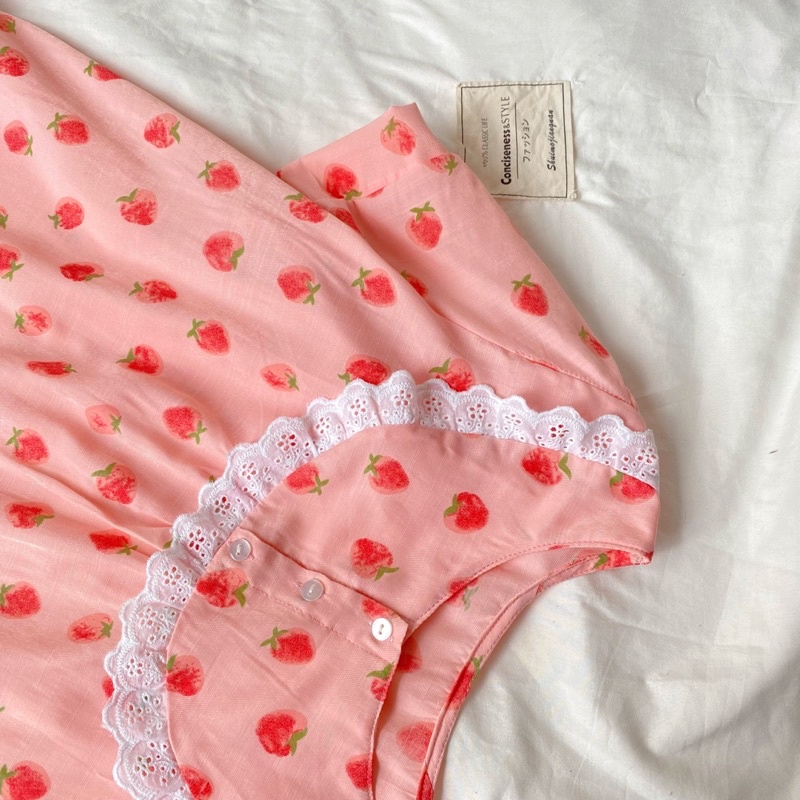Đồ mặc nhà hồng dâu chất cotton lạnh | BigBuy360 - bigbuy360.vn