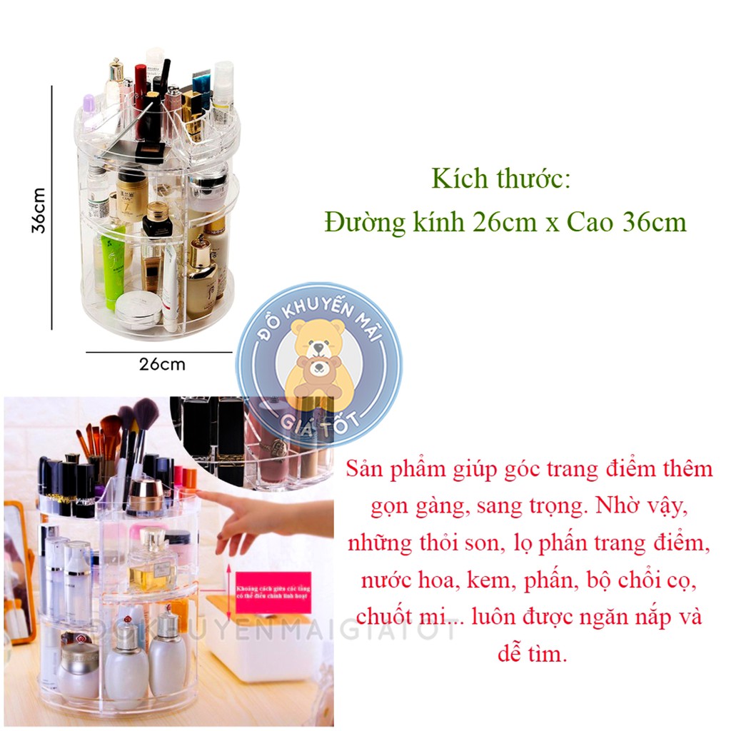 Kệ trang điểm xoay 360 độ tiện dụng trong gia đình - Đồ khuyến mãi giá tốt