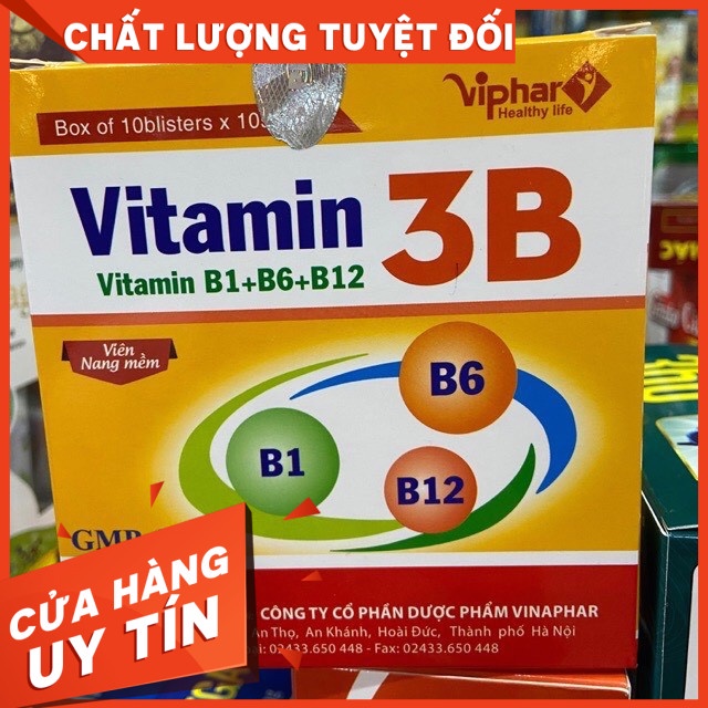 [CHÍNH HÀNG]Viên uống Vitamin 3B B1-B6-B12 (hộp 100 viên)