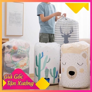 Túi đựng chăn màn hình trụ tròn có dây rút