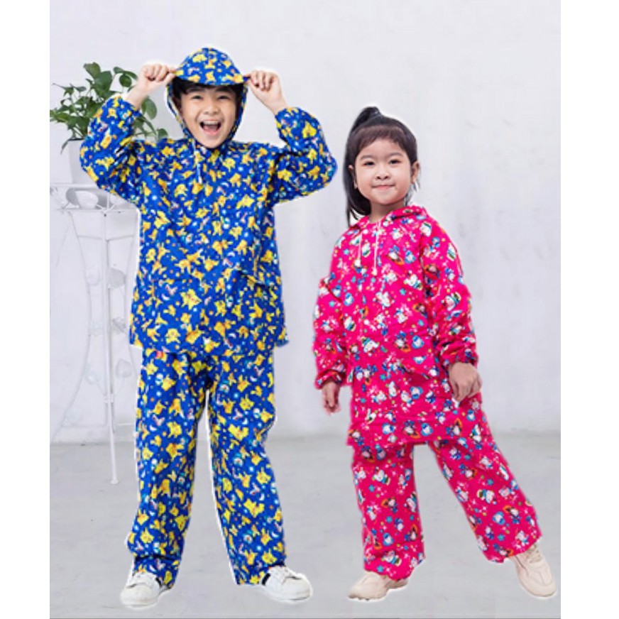Áo mưa bộ bé Vải Dù Nhiều Size Dành Cho Bé 90cm- 130cm Cao Cấp