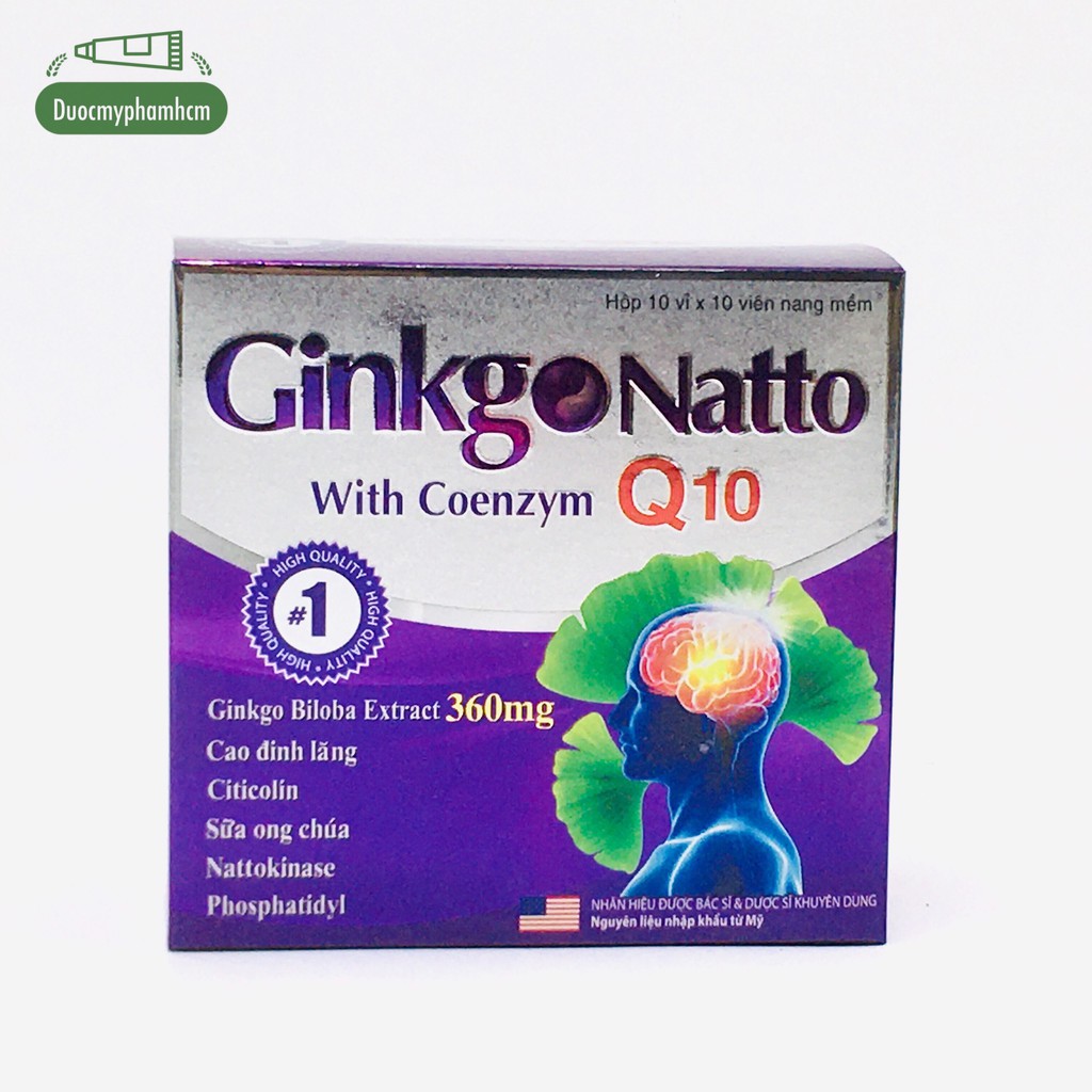 Viên Uống Bổ Não GINKGO NATTO COENZYM Q10 - GIÚP TĂNG CƯỜNG LƯU THÔNG TUẦN HOÀN NÃO