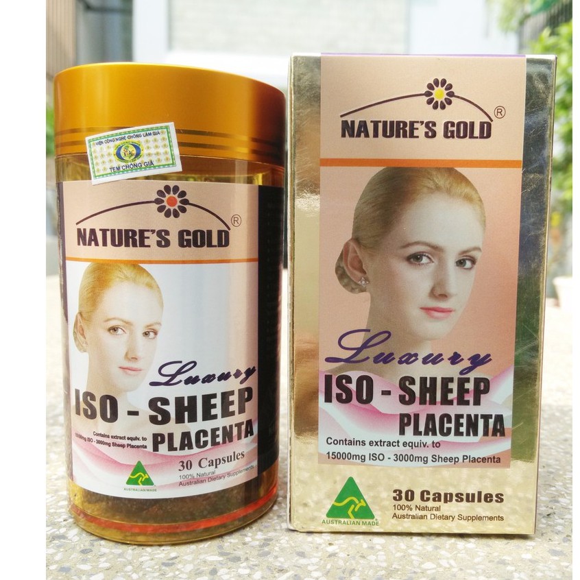 Viên Uống Nhau Thai Cừu Kết Hợp Tinh Chất Mầm Đậu Nành ISO - SHEEP PLACENTA Hộp 30 Viên