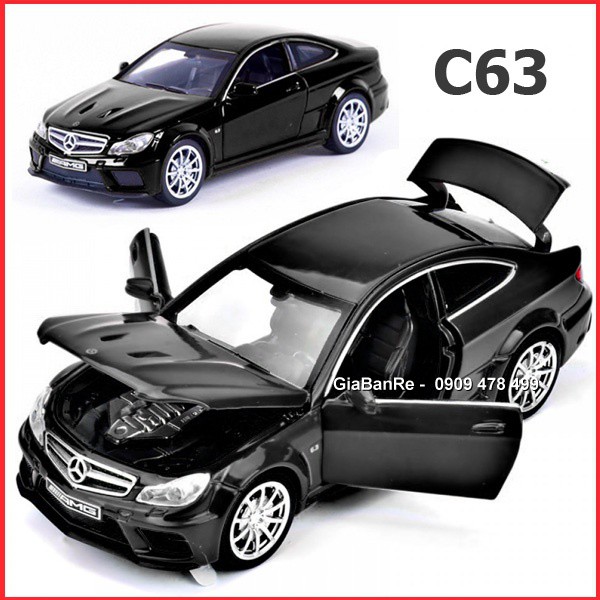 Xe Mô Hình Kim Loại Mercedes C63 Amg Tỉ Lệ 1/32  - 15cm Đen - 9810.1