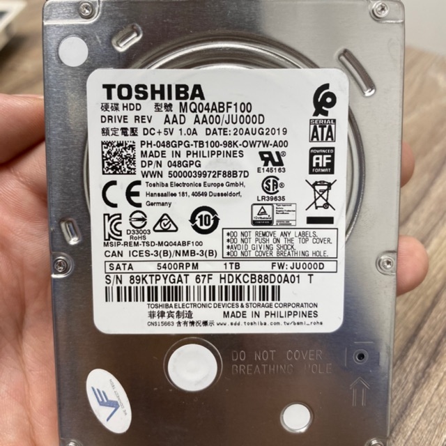 Ổ cứng Laptop 1TB (1000GB) Toshiba Zin Tháo Máy - BH 3 Tháng