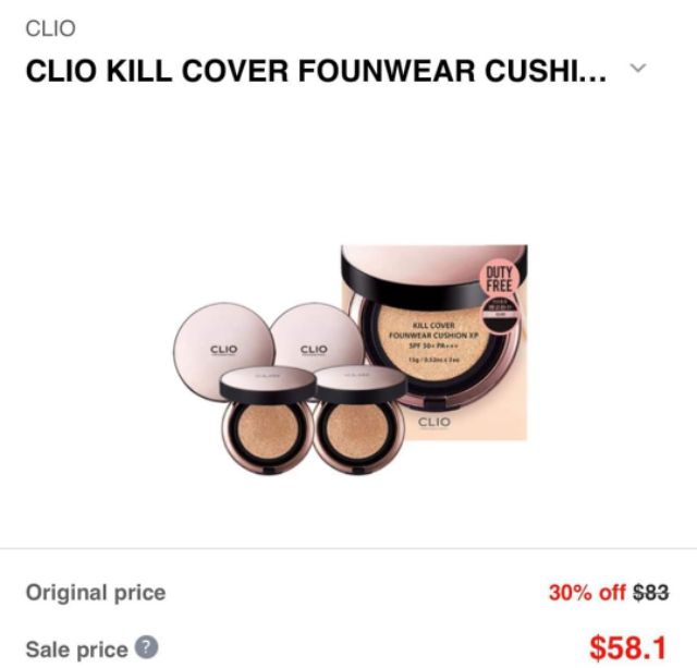 Phấn nước clio kill cover founwear cushion. | BigBuy360 - bigbuy360.vn