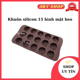 Khuôn silicon 15 hình mặt heo ⚡ HÀNG LOẠI 1 ⚡ khuôn silicon tạo hình đẹp chuyên dụng làm rau câu, socola