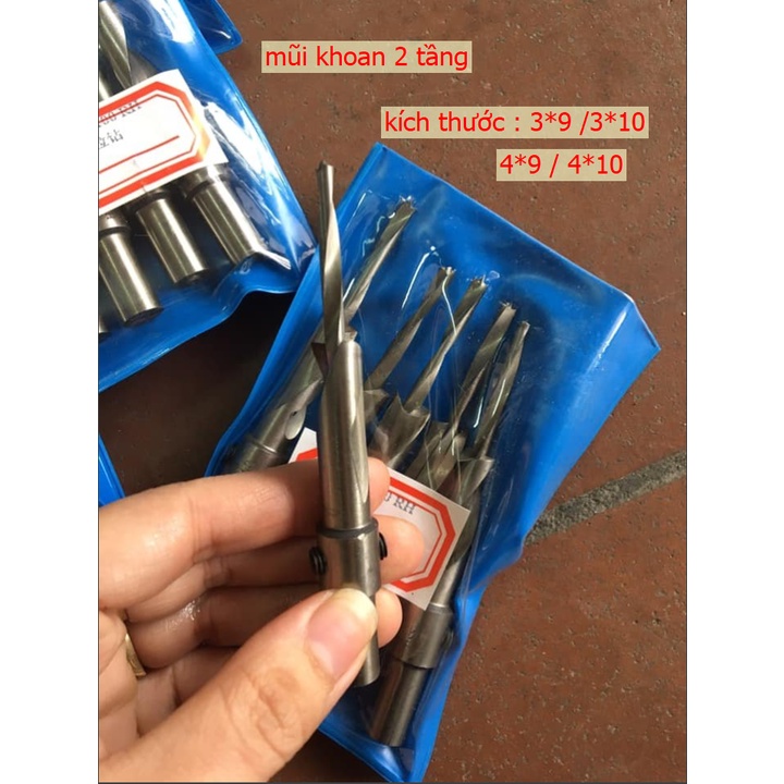 MŨI KHOAN 2 TẦNG - 1 MŨI - Chất liệu: được làm bằng hợp kim thép gió HSS chất lượng cao