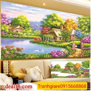 Combo hai  bức ngựa -hồ thiên nga