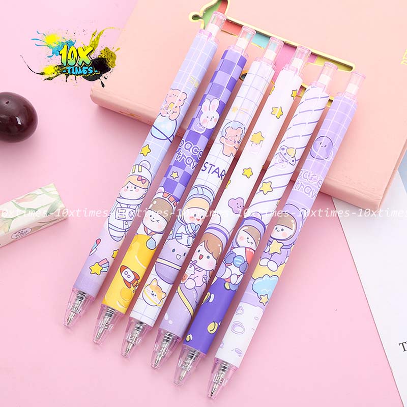 Bút gel bấm dễ thương cô gái xinh xắn ngòi 0,5 mm mực đen dùng dể viết bài, trang trí, quà tặng sinh nhật bạn gái