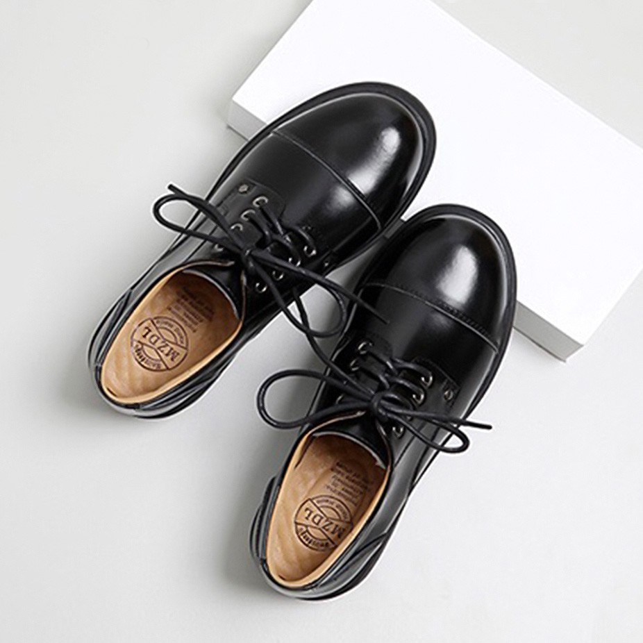 Giày da nữ vintage, Giày nữ da bò thật MZDL shoes - Derby shoes | BigBuy360 - bigbuy360.vn