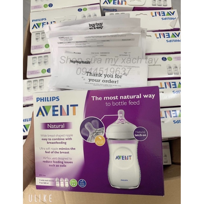 Set bình sữa philips avent 260ml