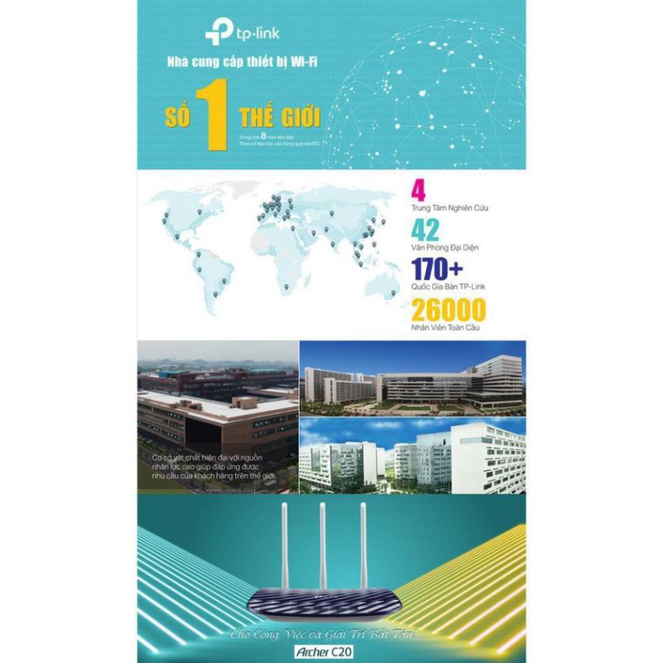 TP-Link AC 750Mbps Bộ phát wifi không dây (Thiết bị mạng) - Archer C20 - Hàng Chính Hãng | BigBuy360 - bigbuy360.vn
