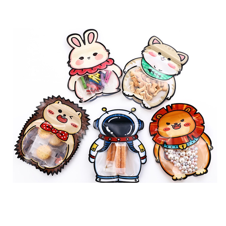 Túi Đựng Bánh Kẹo Có Khóa Kéo In Hình Hoạt Hình Dễ Thương Tiện Dụng