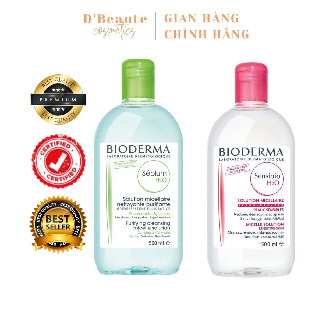 Nước Tẩy Trang Bioderma Créaline H2O 500ml Bản Mới Nhất - Pháp chính hãng