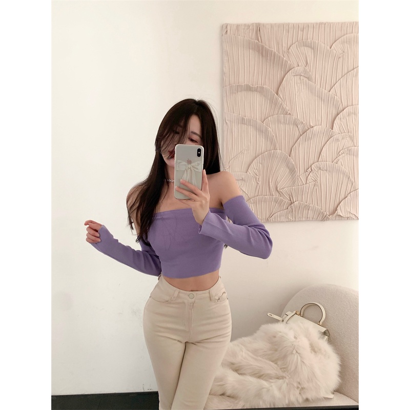 Áo Thun Nữ Tay Dài Hở Vai Phong Cách Âu Mỹ Thời Trang Quyến Rũ