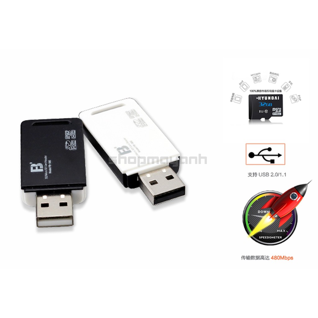 Đầu đọc thẻ nhớ Micro SD/SD/MMC FB-360, Chính hãng