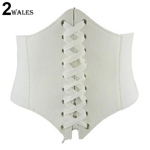 [ Mã 12FASHIONSALE1 giảm 10K đơn 50K ] Đai corset nịt bụng bằng da có dây đan chéo | BigBuy360 - bigbuy360.vn