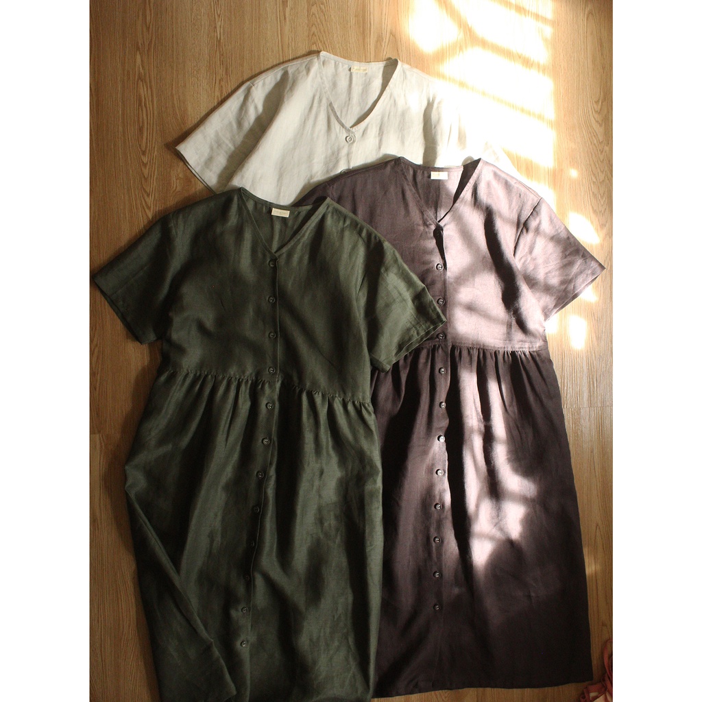 Đầm xòe linen tưng cao cấp dáng dài - by Tháng Năm