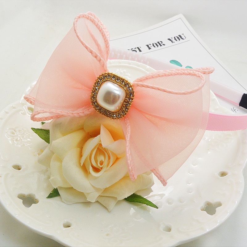 Kẹp Tóc Hình Vương Miện Đính Ngọc Trai Và Đá Xinh Xắn Cho Bé Gái