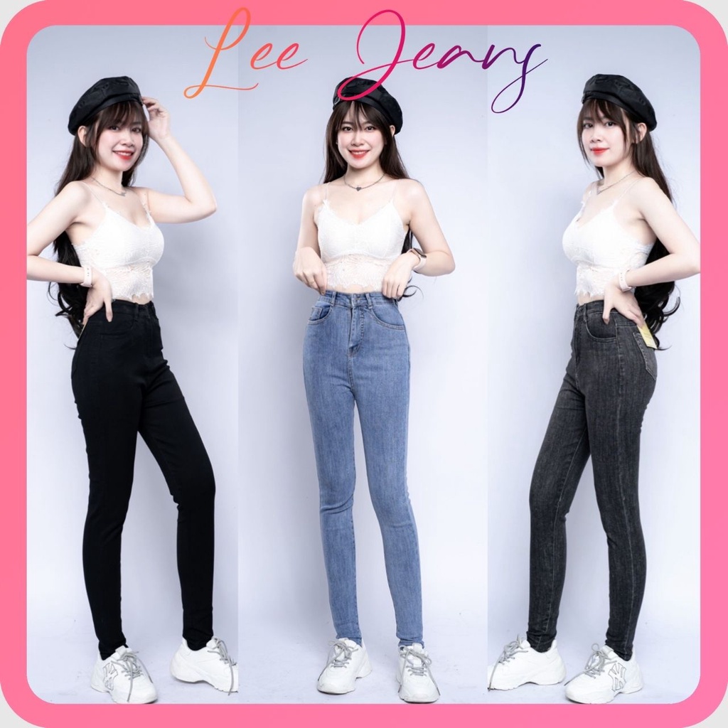 Quần Dài Jean Nữ Skinny Lưng Cao Co Giãn Lai Tua Lee001 Hình Thật Video Thật