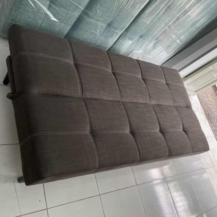 Ghế sofa giường đa năng 1m8 x 90cm bọc vải bố màu nâu tối