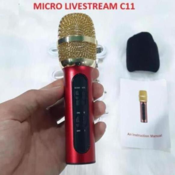 [Mã ELHACE giảm 4% đơn 300K] Mic Thu âm C11 livestream cao cấp tặng kèm tai phone