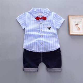 Set áo sơmi quần jean bé trai