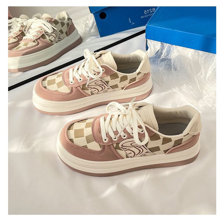 Giày nữ đế độn Họa tiết caro đế bánh mì màu mới HotTrend 2022  FLOWER G24 - nguyentrang239