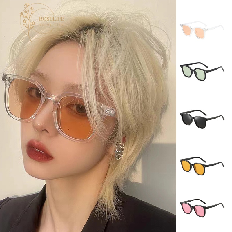 Kính Mát Gọng Vuông Trong Suốt Chống Tia UV Thời Trang Unisex