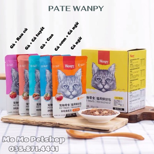 [Quận 8][Mỡ Mỡ Petshop] Pate Wanpy Cho Mèo Gói 80g