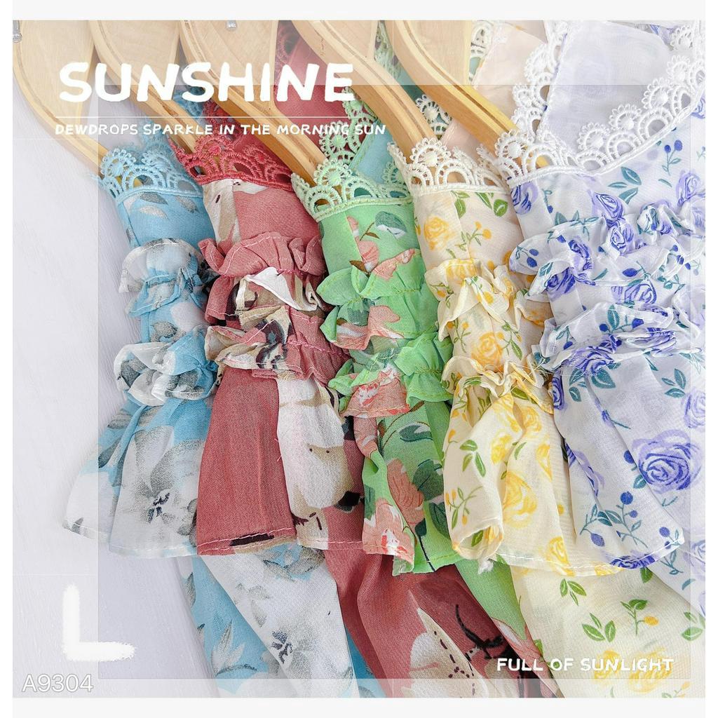 Áo sơ mi hoa công sở nữ kiểu cổ bèo rainbow CHUU A9304