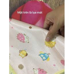 Chiếu Lụa Chống Thấm Cao Cấp, Chiếu Cao Su Điều Hòa 3D Xinh Yêu Cho Bé