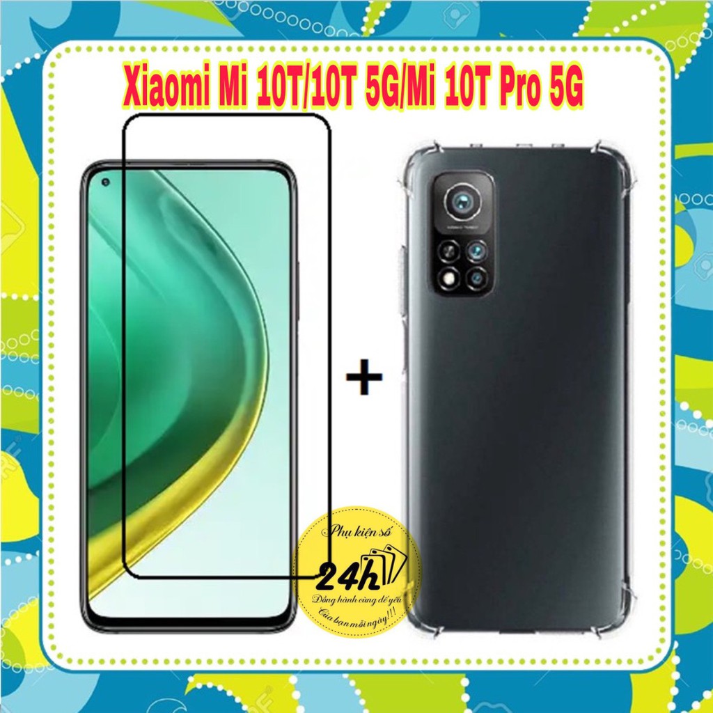 Combo Kính Cường Lực Full Màn Xiaomi Mi 10T pro 5G , Mi 10T 5G Xiaomi Mi 10T , K30s và Ốp Lưng chống sốc 4 cạnh loại 1