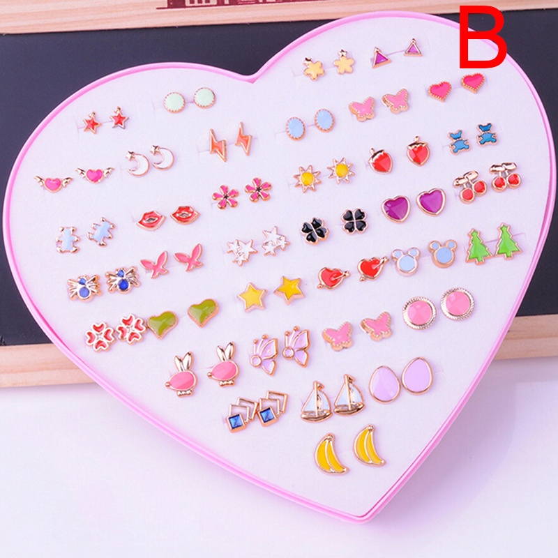 Set 36 Đôi Khuyên Tai Nhựa Đính Đá Thời Trang Dành Cho Nữ