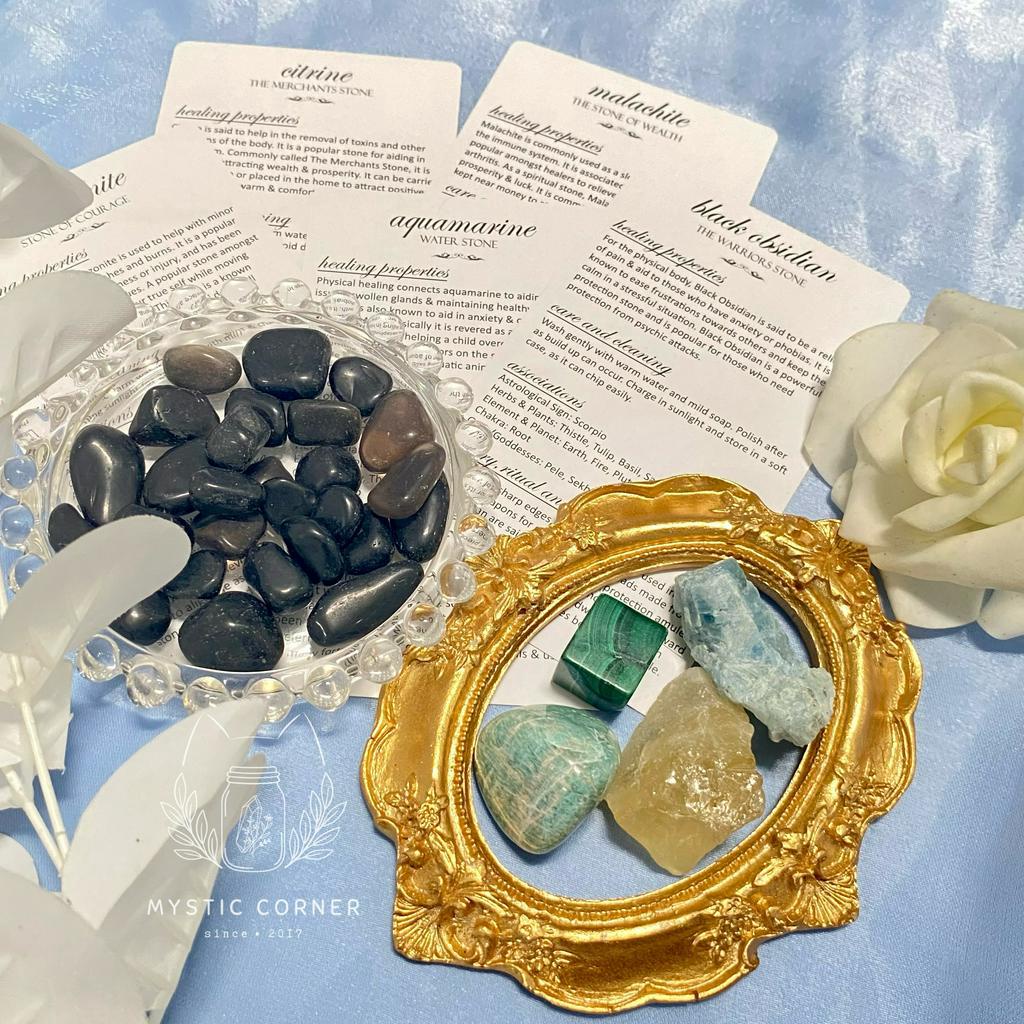 Set đá may mắn cho Bọ Cạp, đá thạch anh, đá thanh tẩy bài Tarot, đá phong thuỷ