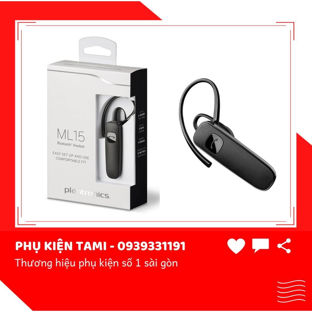 [HOT SALE] Tai Nghe Bluetooth Plantronics ML15 Hỗ Trợ Kết Nối 2 Tai Nghe Cùng Lúc (Đen)