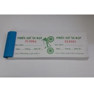 Phiếu giữ xe đạp 100T